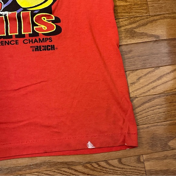 Vintage Chicago Bulls NBA finals 50/50 single stitch USA trench t shirt size L - Picture 5 of 7